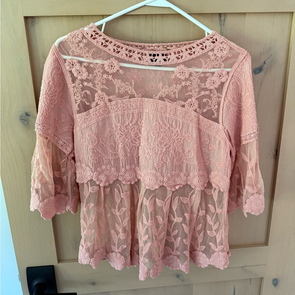 Coco + Carmen Lace Floral Blouse